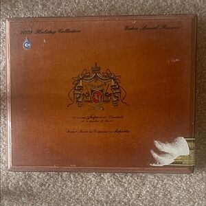 Wooden Cigar Box with Crest Design